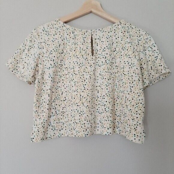 MEEMOZA Short Sleeve Crop Top Confetti Print Sz M - Picture 6 of 8